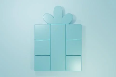 Blue Gift box icon isolated on blue background. Merry Christmas and Happy N.. Stock Illustration