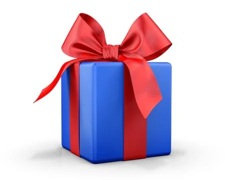 Blue gift box 库存插图