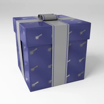 Blue gift box Stock Illustration