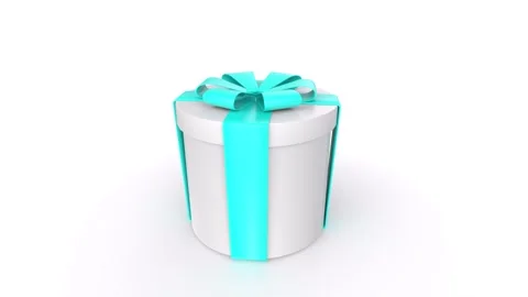 Blue Gift Box Isolated On Background 스톡 동영상 232263692