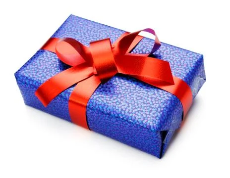 Blue gift box Stock Photos