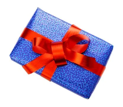 Blue gift box Stock Photos