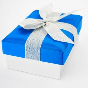 Blue gift box Stock Photos