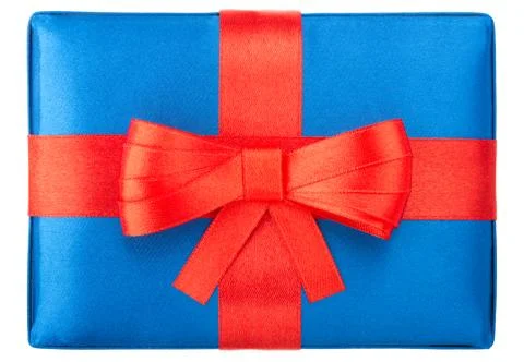 Blue gift box Stock Photos