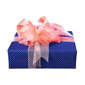 Blue gift box Stock Photos