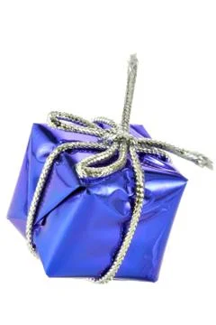 Blue gift box Stock Photos