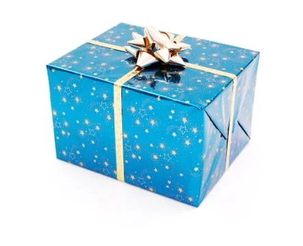 Blue gift box Stock Photos
