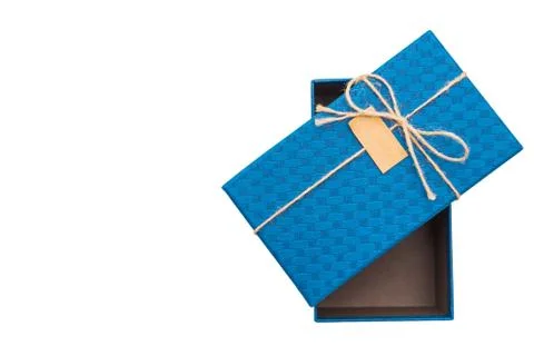 Blue gift box Stock Photos