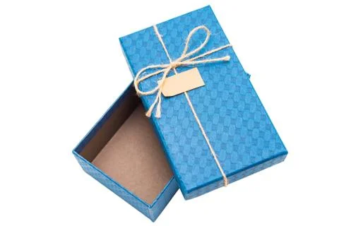 Blue gift box Stock Photos
