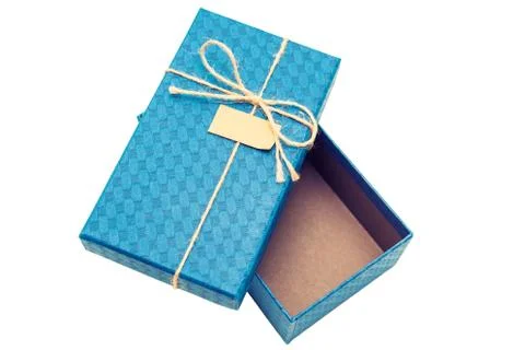 Blue gift box Stock Photos