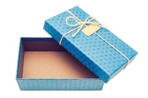 Blue gift box Stock Photos