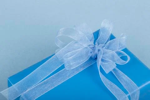Blue gift box Stock Photos