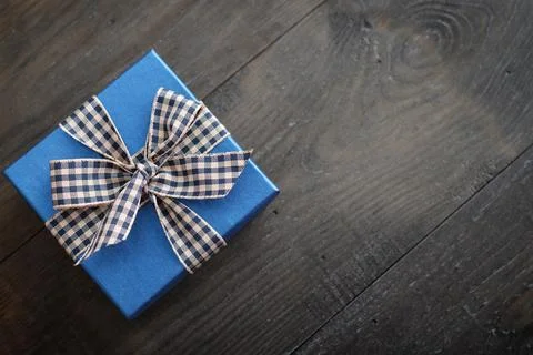 Blue gift box Stock Photos