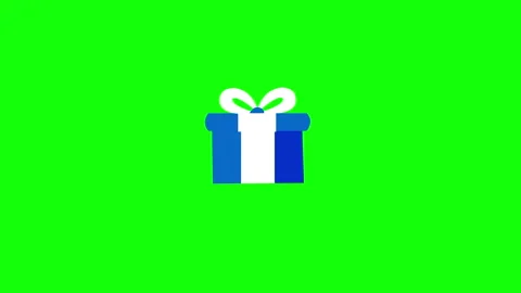 Blue Gift Box Present Animation on Green Screen Vídeos de archivo 334358394