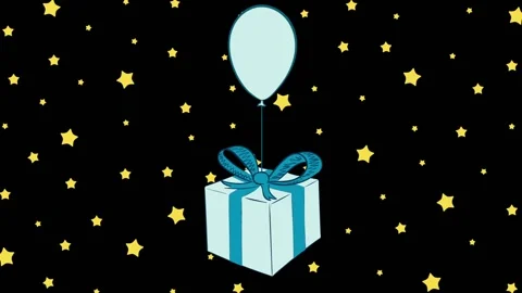 Blue gift box in space Stock Footage 95519942