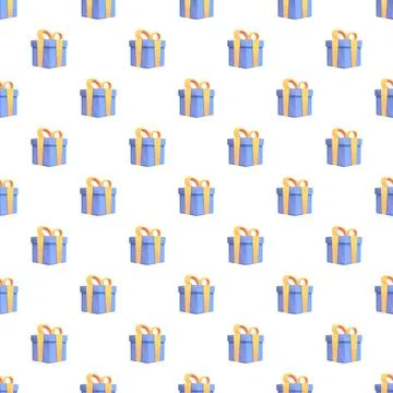 Blue gift boxes festive seamless pattern background イラスト素材
