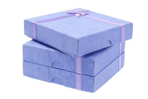 Blue gift boxes Stock Photos
