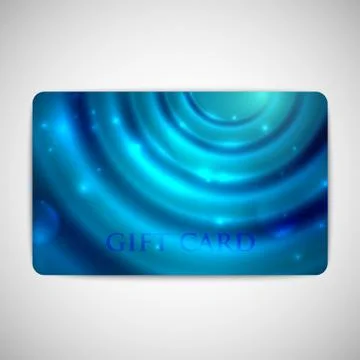 Blue gift card with sparkles Stock Illustration