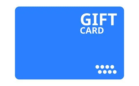 Blue gift card vector illustration, Blank reward card graphic, Shopping gift  Stock Illustration