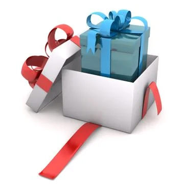 Blue gift in gift Stock Illustration