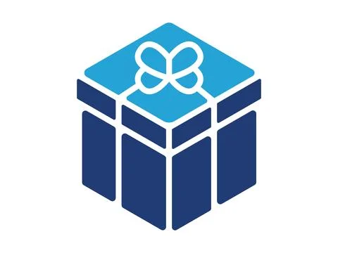 Blue giftbox icon vector illustration Illustrazione stock