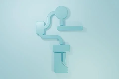 Blue Gimbal stabilizer for camera icon isolated on blue background. Minimal.. Stockillustratie