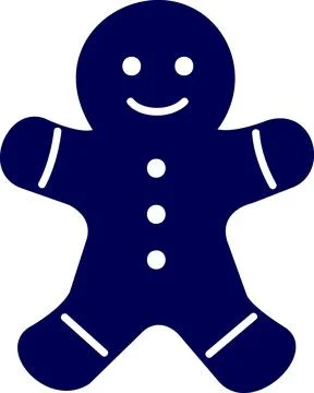 Blue Gingerbread Man Flat Icon Graphic Illustrazione stock