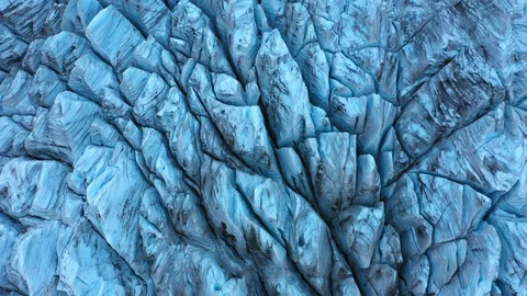 Blue Glacier with amazing Textures Stock Footage 128663311