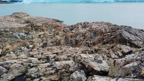 Blue glacier gray, mountains in the background Vidéo 134162490