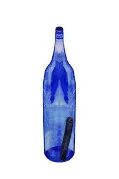 Blue, glass bottle, container Stock Illustration