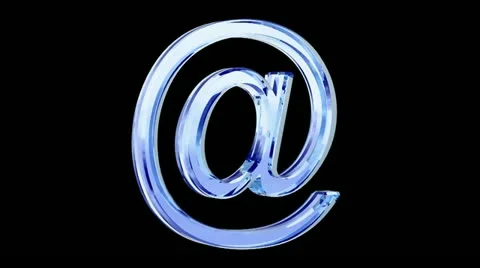 Blue glass e-mail symbol loop rotate on black background Stock Footage 22201939