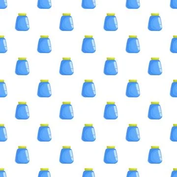 Blue glass jars repeating pattern with yellow lids Stock Illustration
