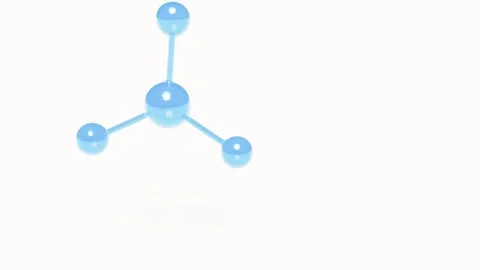 Blue glass molecule serum cell medical bg Scientific 3D water droplets rotate Stock Footage 341487461