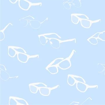 Blue Glasses Vector Seamless Pattern Illustrazione stock