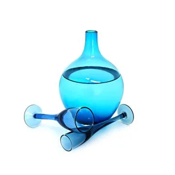 Blue glassware 库存照片