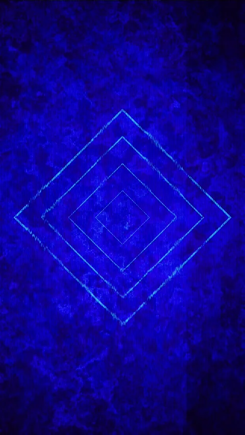 Blue glitch diamond geometry cyan line frames, scan texture, and digital distort Stock Footage 340565942