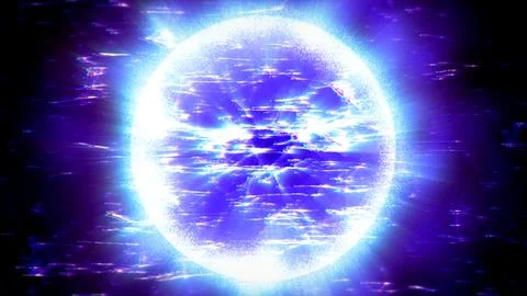 Blue Glitch Energy Orb Sci-Fi Background Stock Illustration