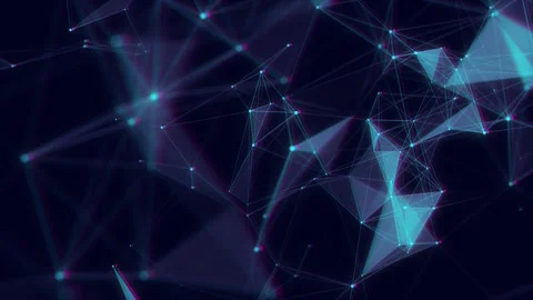 Blue glitch network connection structure. Digital background with dots Stock Footage 275861173