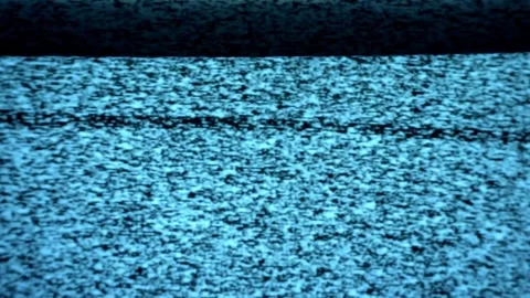 Blue Glitch TV Static Noise Distorted Signal Background Loop Stock Footage 341586154