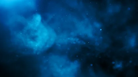 Blue glitter background. Underwater particles in spotlight. Space dust Stock Footage 124437324