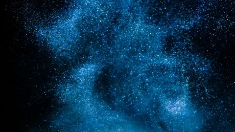 Blue glitter on a black background. | Stock Video | Pond5