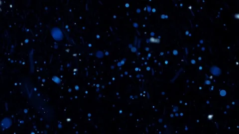 Blue Glitter Bokeh Particles Falling on Black Background Loop Stock Footage 274455062