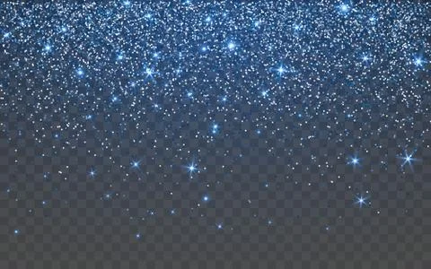 Blue glitter sparkle on a transparent background. Vibrant background with twi Stock Illustration