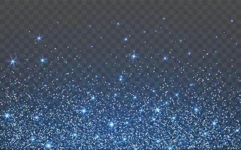 Blue glitter sparkle on a transparent background. Vibrant background with twi Stock Illustration
