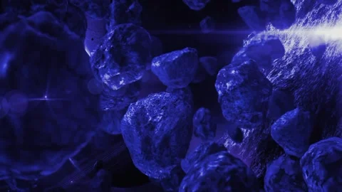 Blue Glittering Stone Animation Loop  Stock Footage 231891844