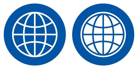 Blue Global Globe Icons Representing Connectivity and International Reach Stock Illustration