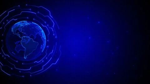 Blue Global Technology Grid Background Stock Footage 333850936