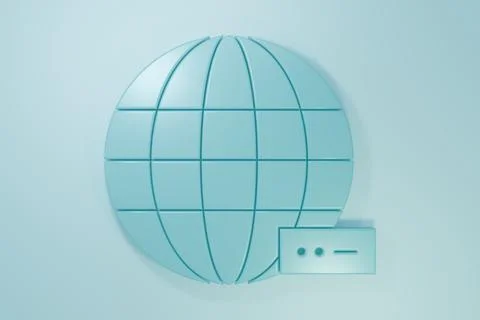 Blue Global technology or social network icon isolated on blue background. .. Stock Illustration