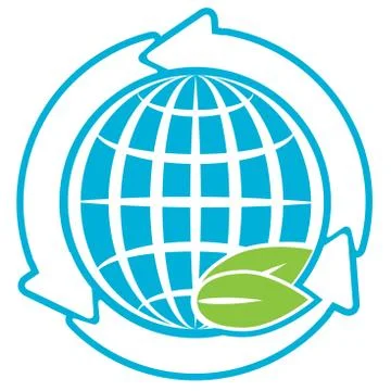 Blue globe and arrow Illustrazione stock