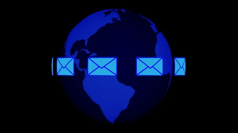 Blue globe and mail envelope 스톡 동영상 2812989